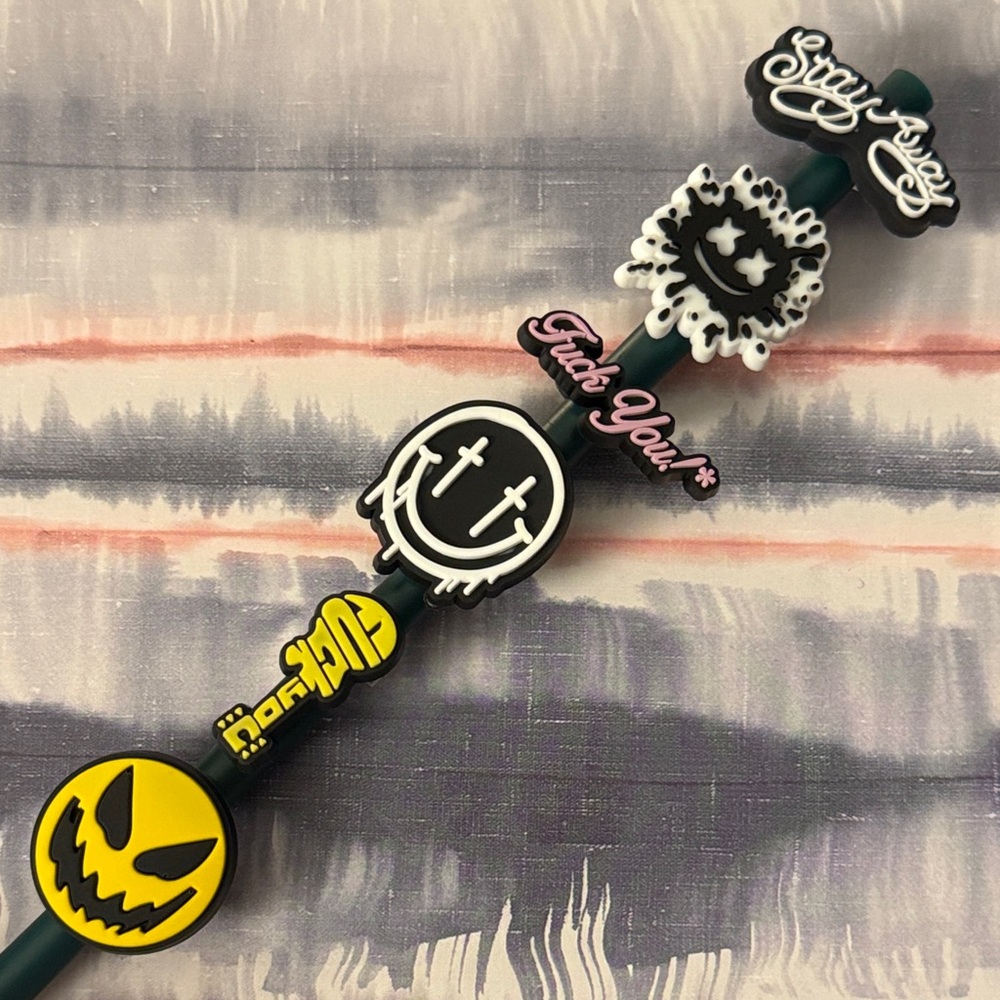 🌻 Bundle of 6 F-U and Misc. Straw Charms